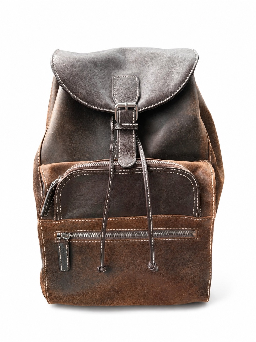 Vintage Pelle Studio distressed brown leather backpack OSFA
